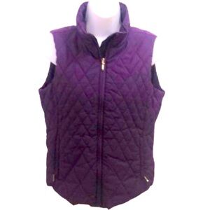 COLDWATER CREEK PURPLE PUFFER VEST • SLEEVELESS • Sz 8